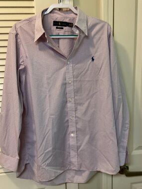 Ralph Lauren Light Pink Windowpane Button-Down Shirt